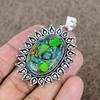 Copper Green Turquoise Gemstone 925 Sterling Silver Jewelry Pendant 2.44" KKG-733