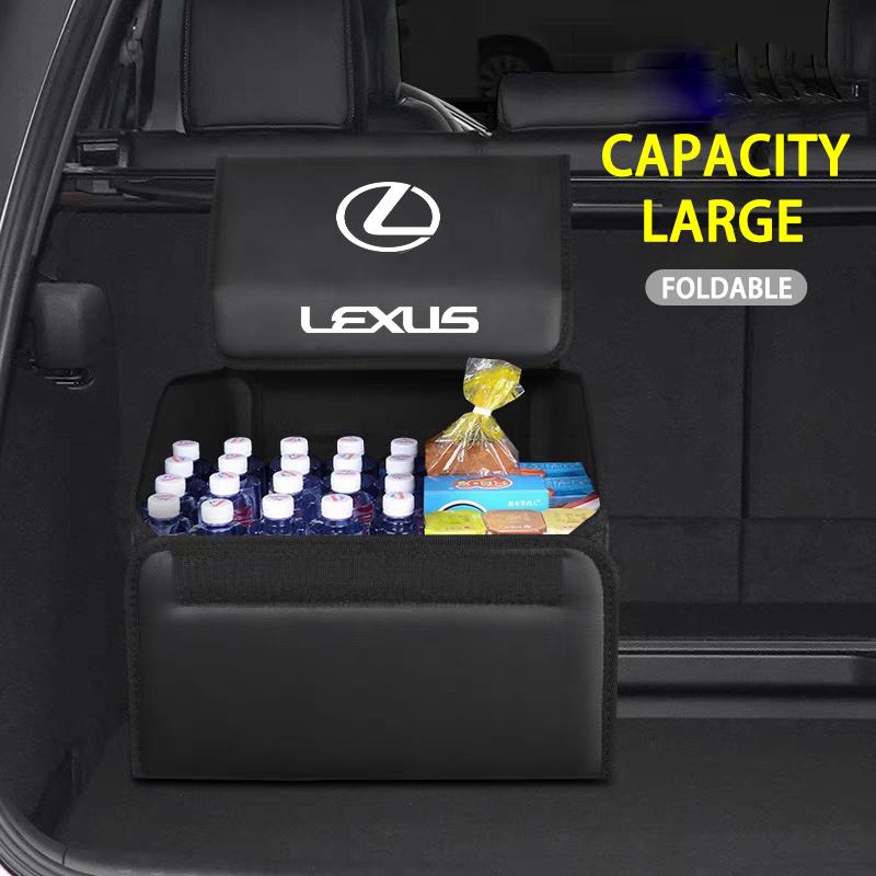 Lexus Car Trunk Foldable Leather Organizer Box Auto Storage Bag Accessories For IS250 GX RX450h RX330 IS200 UX250h RX GX460 UXKF6