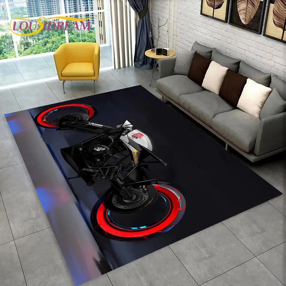 3D Киберпанк Концепт Мотоцикла Мультяшный Ковер, Ковер для Гостиной Спальни Дивана Прихожей Декор, Детский Нескользящий Коврик