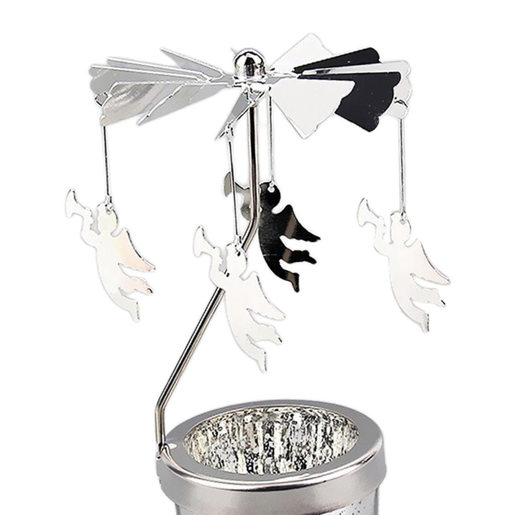 Spinning Tea Light Candle Holder Rotating Candlestick for Festive Wedding
