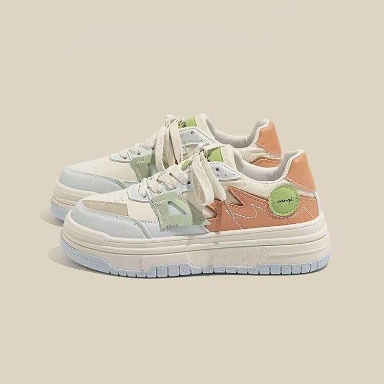 Белые туфли на платформе, новые весенние универсальные женские туфли Muffin, спортивные модные повседневные кроссовки в тон, модные кроссовки