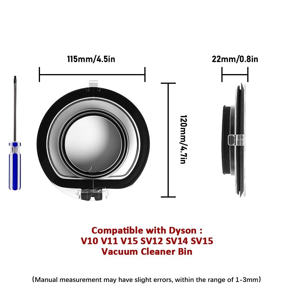 Крышка контейнера для пыли для пылесоса Dyson V6 V7 V8 V11 V11 V11 V11 Верхнее фиксирующее уплотнительное кольцо контейнера для пыли Замена для сбора пыли