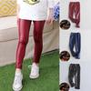 Faux Pu Leather Winter Warm Children Girls Leggings Pants Slim Girls Thick Trousers 2-10Years