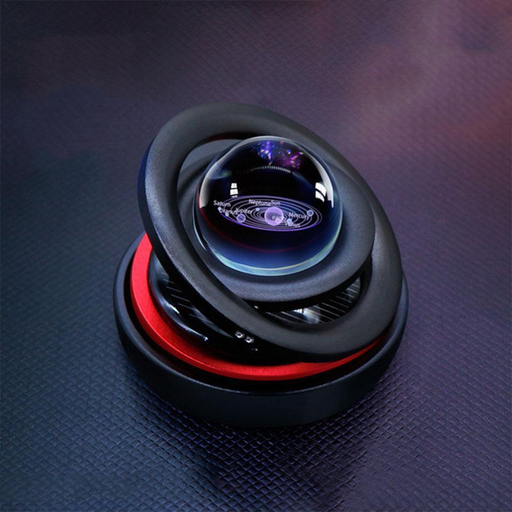 Double Ring Suspension Solar Car Perfume Solar Galaxy Rotating Ornaments Car Decoration Magnetic Levitation Car Air Freshener