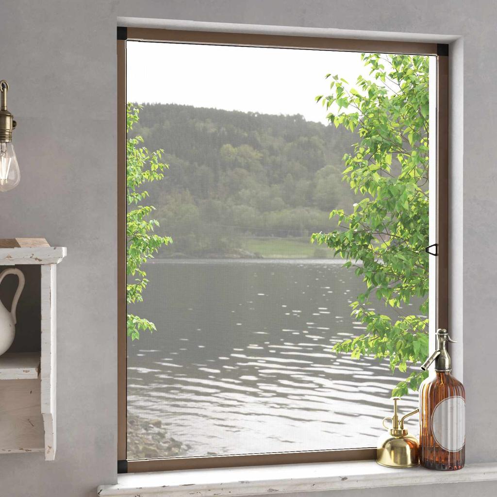 Window Insect Screen Brown 110 x 130 cm