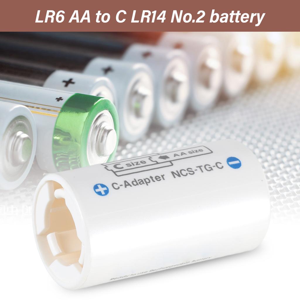 Адаптер для аккумулятора LR6 AA в C LR14, чехол-конвертер для держателя аккумулятора LR6 в LR14