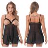 Sexy Sleepwear Deep-V Night Dress Women Sleeping Nightgown Sleeveless Mini Dress Lingerie