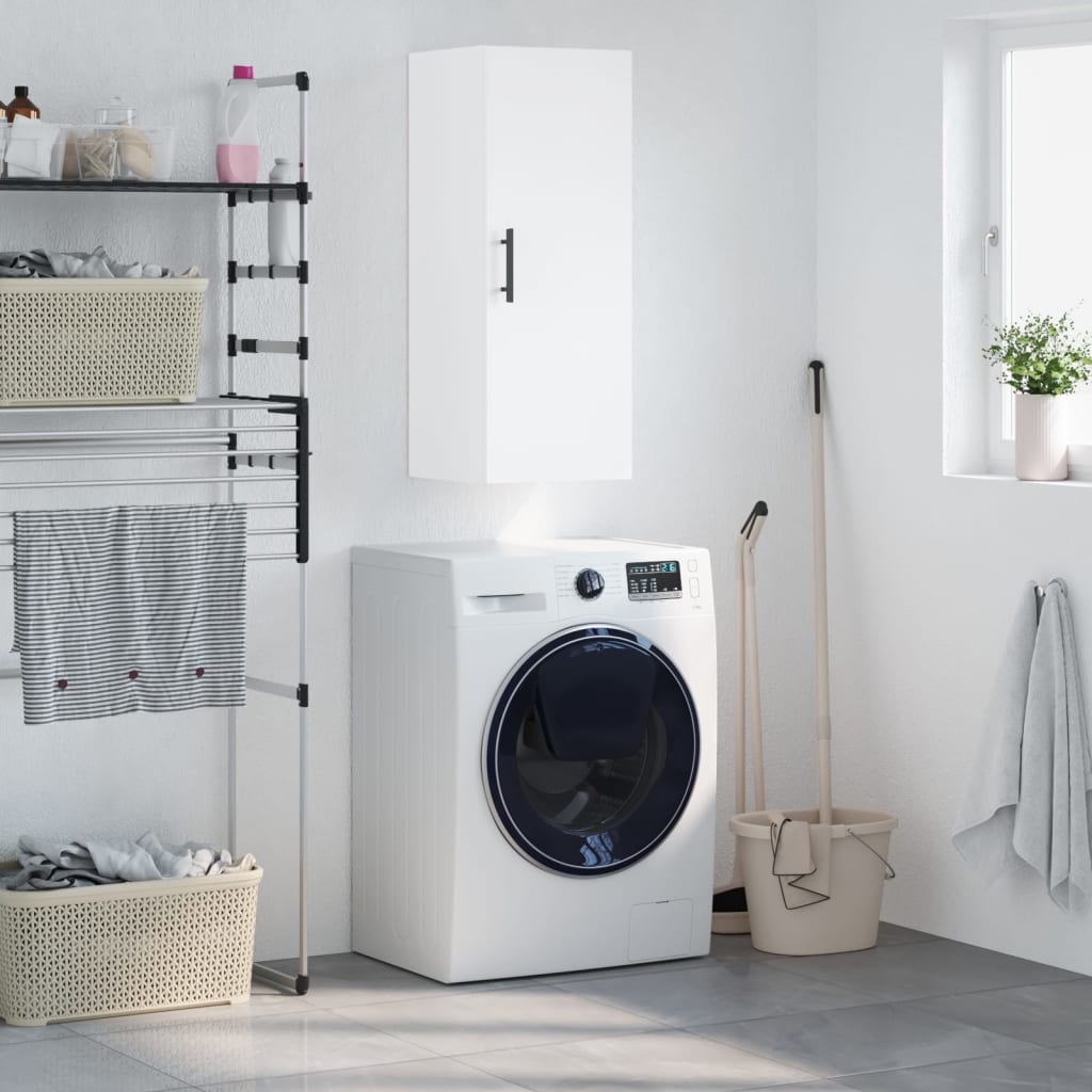 Wall Mounted Cabinet White 34.5 x 34 x 90 cm