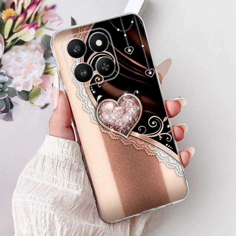 For Honor 400 Smart 2025 Case Fashion Bamboo Flower Soft Silicone Clear Bumper Protective Cover For Honor 400 Lite ABR-NX1 Funda