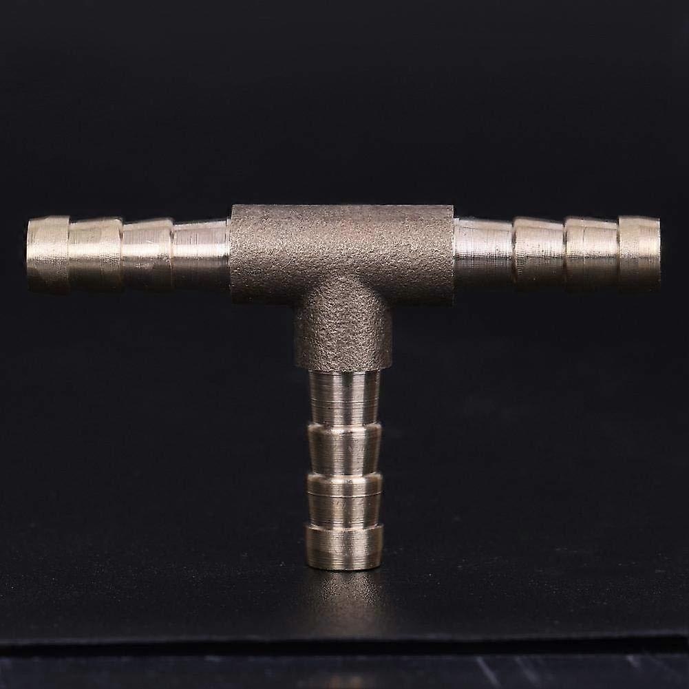 3 Way Hose Joiner, Brass T Piece 3 Way Fuel Hose Joiner Connector Barbed Hose Fittings For Compressed Air (6mm)