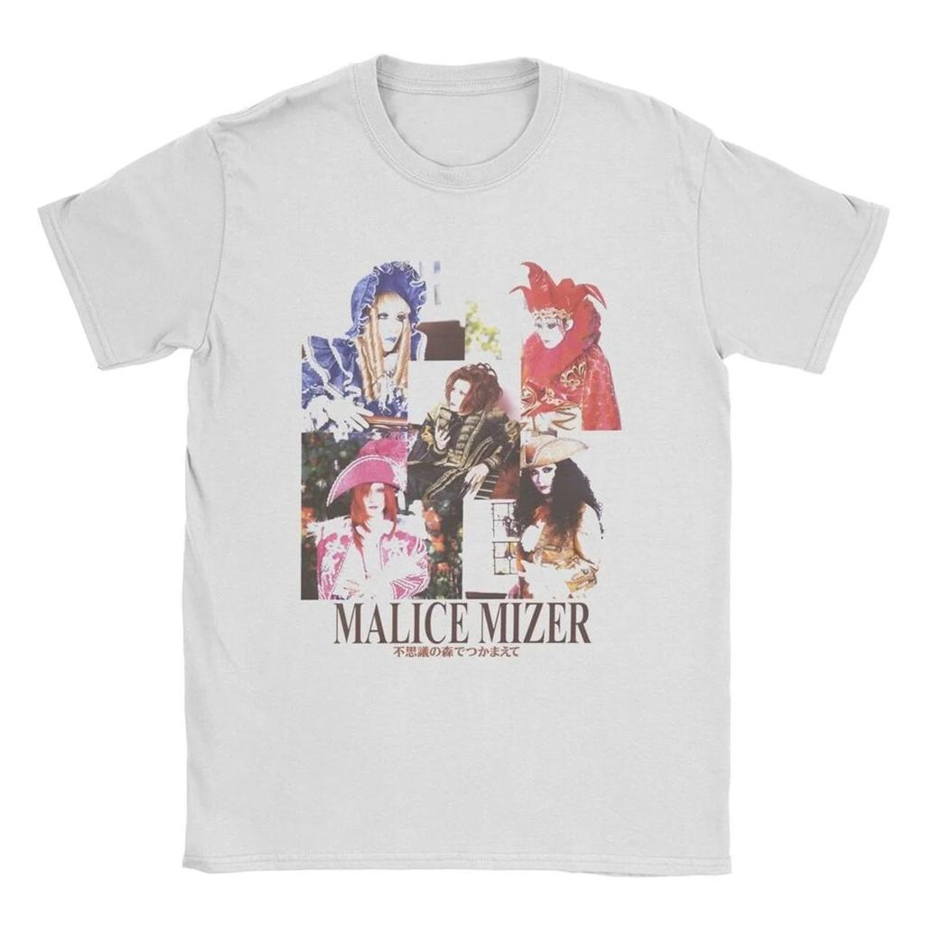 ZX TEE Футболки певца группы Malice Mizer Винтажные футболки Круглый вырез Футболки рок-музыканта Короткий рукав Мерч