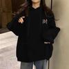 Осенне-зимняя толстовка с капюшоном, женская корейская версия, свободная и универсальная плюс бархатная утолщенная верхняя одежда, ленивый стиль ношения