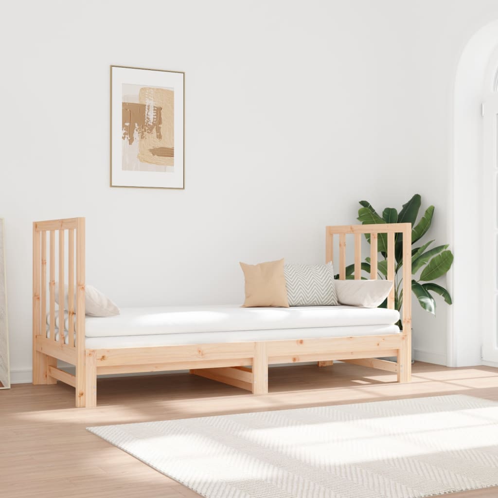 Daybed Extendable 2x (90x190) cm Solid Pine Wood