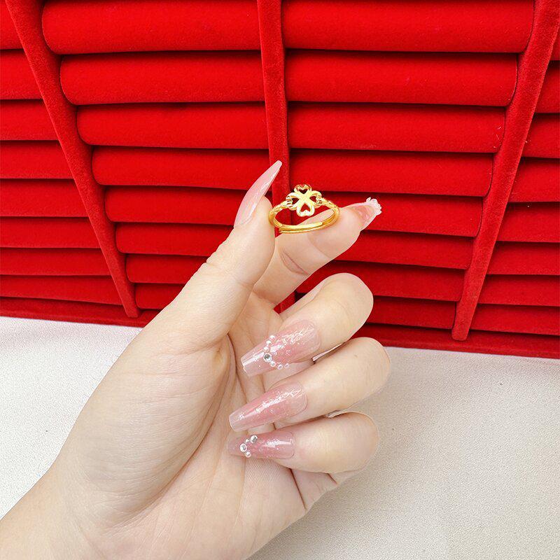 Изысканное открытое кольцо цвета песка и золота для женщин: Высококачественный нишевый дизайн, легкий роскошный стиль, стойкий цвет, имитация золота.