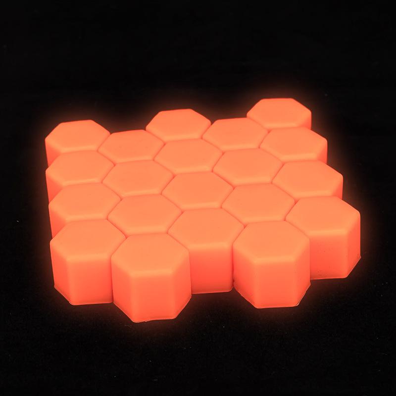 20 ШТ 17/19/21 ММ Светящиеся Колпачки для Болтов Колесных Гаек Автомобиля Силиконовые Защитные от Столкновений Колпачки для Шин Колес Защищенные от Ржавчины