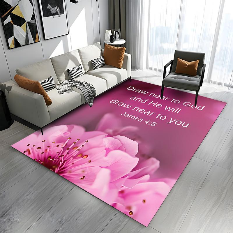 "Draw Near to God - James 4:8" Patterned carpet a non slip rug suitable for all seasons and any setting, gift