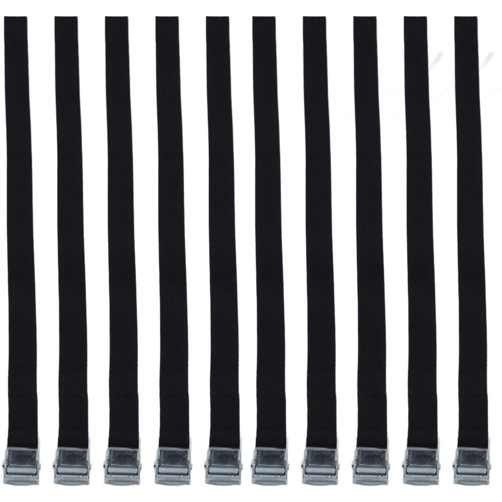 10pcs Tie Down Strap Zinc Alloy Press Buckle Dirt Resistant Nylon Lashing Belt for Goods Luggage