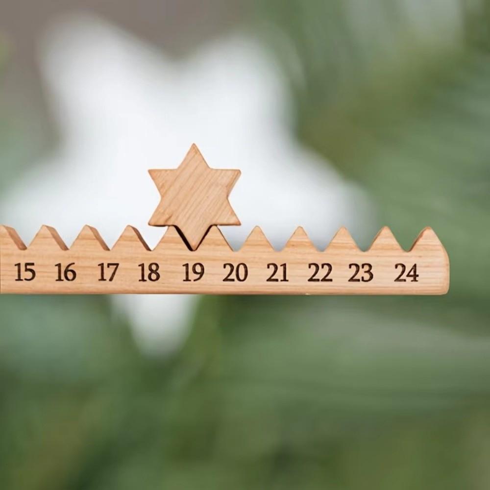 Fashion Wooden Christmas Countdown Calendar Stairs Climbing Stars Advent Calendar New Year Xmas Ornament Desk Decoration