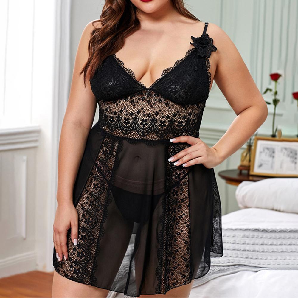 Womens Sexy Lace Nightdress Babydoll Nightwear Lingerie Underwear Robe