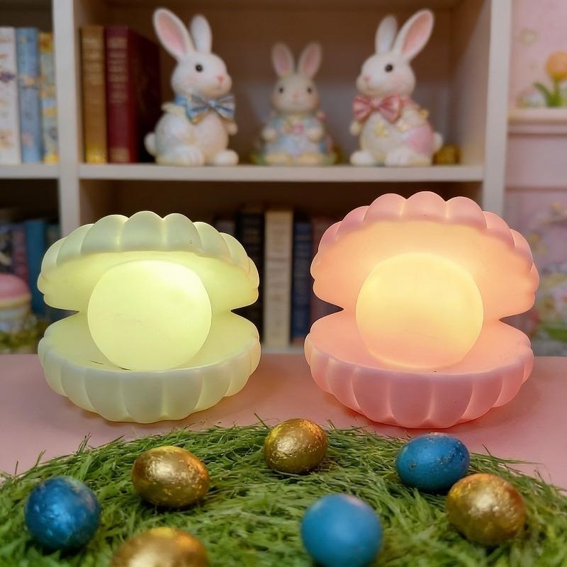 1PC Ocean Shell Statue Light, Ornament Light, Easter Shell Creative Light, Shell Night Light Plastic Shell Desktop Decorative Light