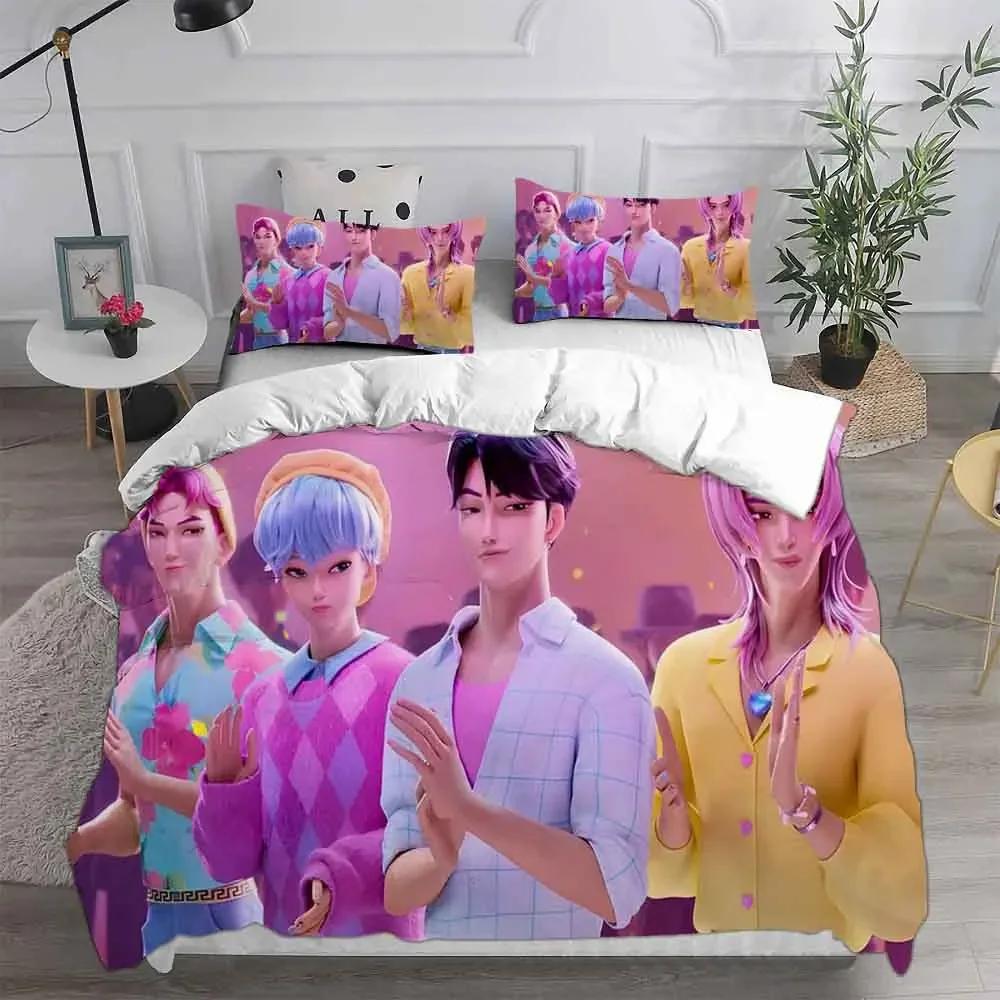 KPop D-Demon Hunters EU Single Halloween Costume Bedding Set - 2-3 Piece Comforter Quilt Duvet Cover Pillow Case Sets