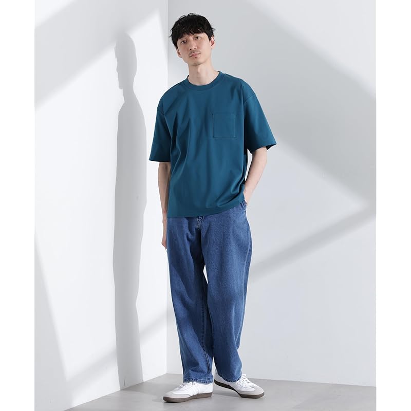 [Nano Universe] футболка BIG с защитой от запаха, мужская, S 142, сине-зеленая, 672-5124204