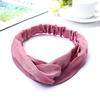 Women Knot Headband Silk Cotton Cross Turban Hairband Solid Elastic Hair Bands Headdress