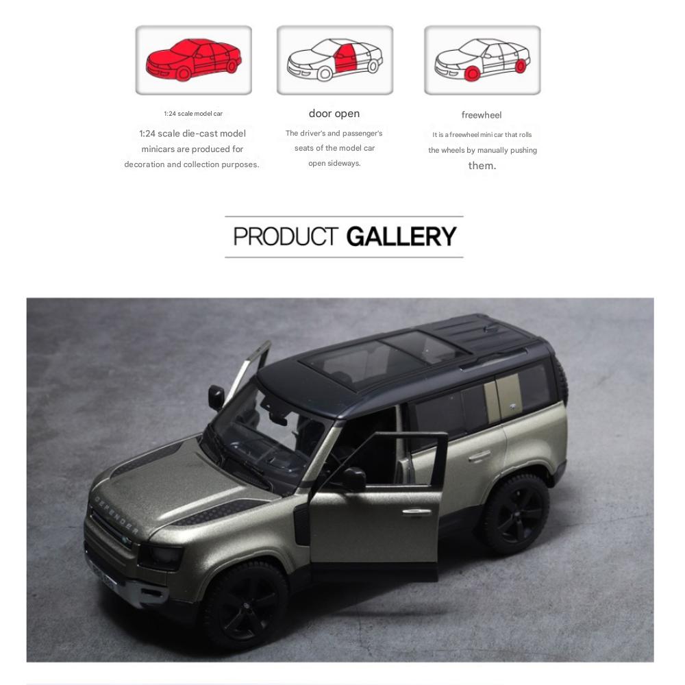 Браго 1:24-дюймовая модель внедорожника Land Rover Defender 2022, литая под давлением, 24 x 11 x 10 см., (Зеленый/Серый), 1 шт.