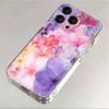 Розово-фиолетовый чехол с цветочным узором для iPhone 17 Air 16E 16 15 14 11 Pro Max Plus 13 12 Mini 8 7 X Прозрачный противоударный чехол