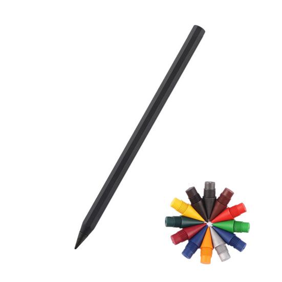 Металлический пишущий карандаш с многоразовым металлическим наконечником. Не требует чернил или заточки. Ручка для письма с плавным трением для архитекторов, художников. Карандаш с удобным захватом.