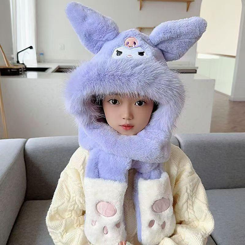 Детский зимний библиотечный шарф, шапка и перчатки, комплект из трех предметов, утолщенный и теплый