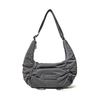 Hunter [Unisex] Glossy Drawstring Midi Hobo Bag - Gray Hdwk022Bxzgry