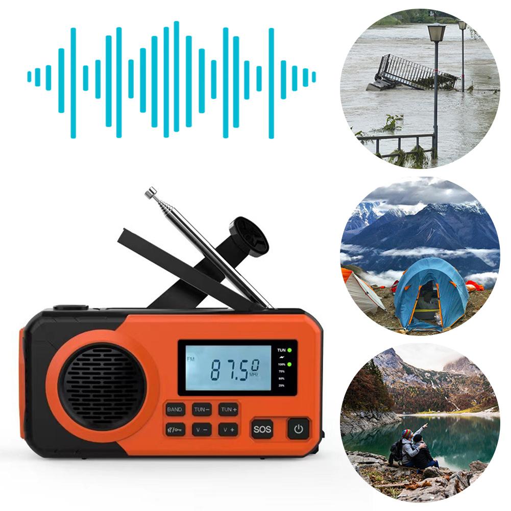 5000 мАч Радио на ручной рукоятке и от солнечной батареи Портативное AM/FM/SW Погодное радио с сигнализацией SOS, фонариком, Powerbank Радио для чрезвычайных ситуаций на открытом воздухе