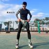 RIGORER Solid Color Logo Print Running Brushed Fleece Thermal Compression Fitness Leggings Sports Pants Men's Z119411404