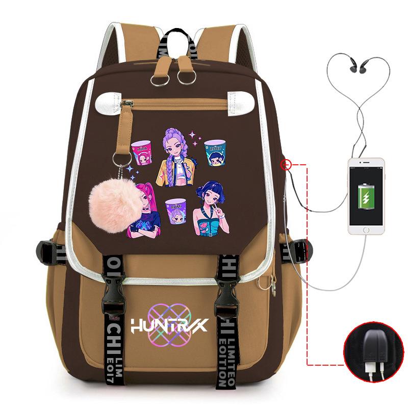 College Style Animation Cartoon Student Schoolbag Junior High School Multi-Functional Large Capacity Leisure Backpack