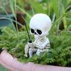 Halloween Statue Sculpture Fishing Skeleton Figurine Decorative Collection Resin Ornament for Living