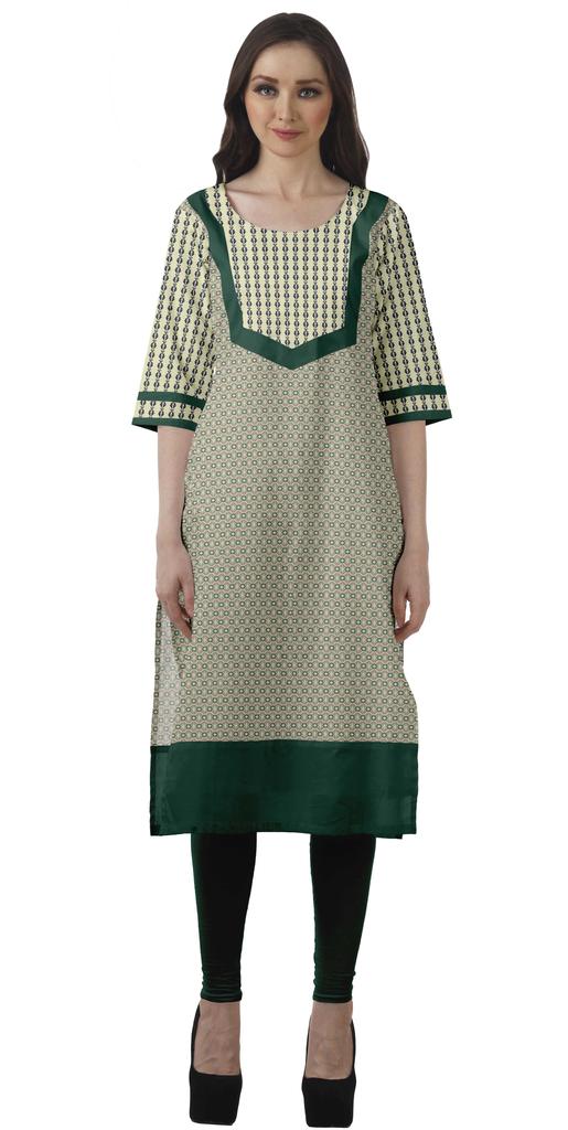 Moomaya Дизайнерская прямая женская туника Kurti с принтом, длинная индийская туника