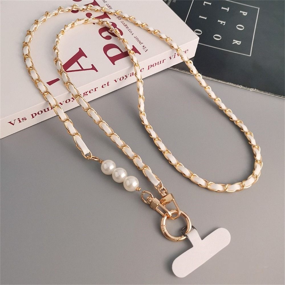Pearl Mobile Phone Lanyard Pickup Chain Phone Strap Universal Phone Crossbody Chain  Phone Case