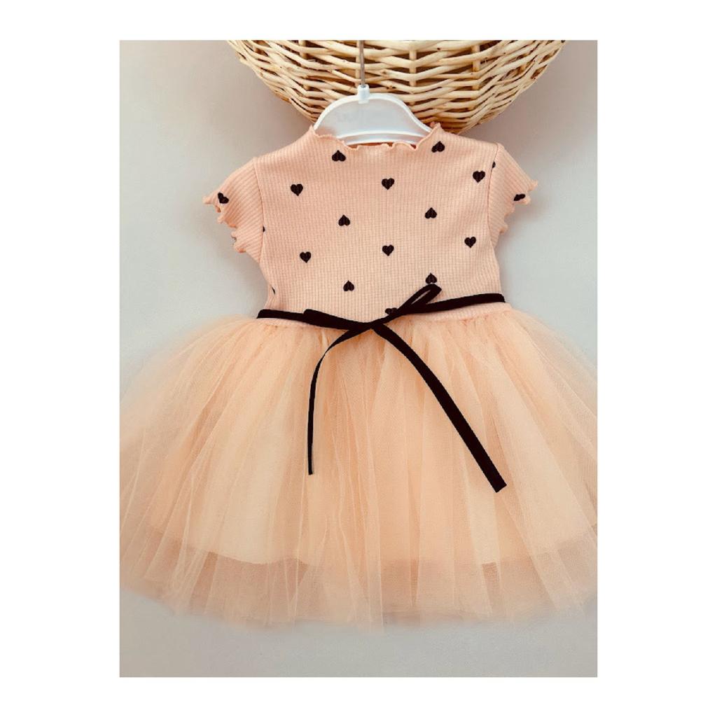 Летнее платье-пачка в горошек для маленьких девочек на день рождения