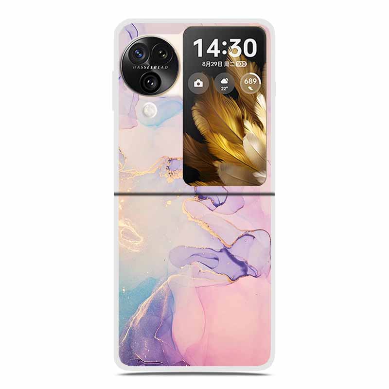 For Oppo Find N3 Flip 5G Cases Clear 6.8" Marble Hard TPU Back Cover For Oppo Find N 3 Flip Phone Cases Coque Fundas Bumper Etui