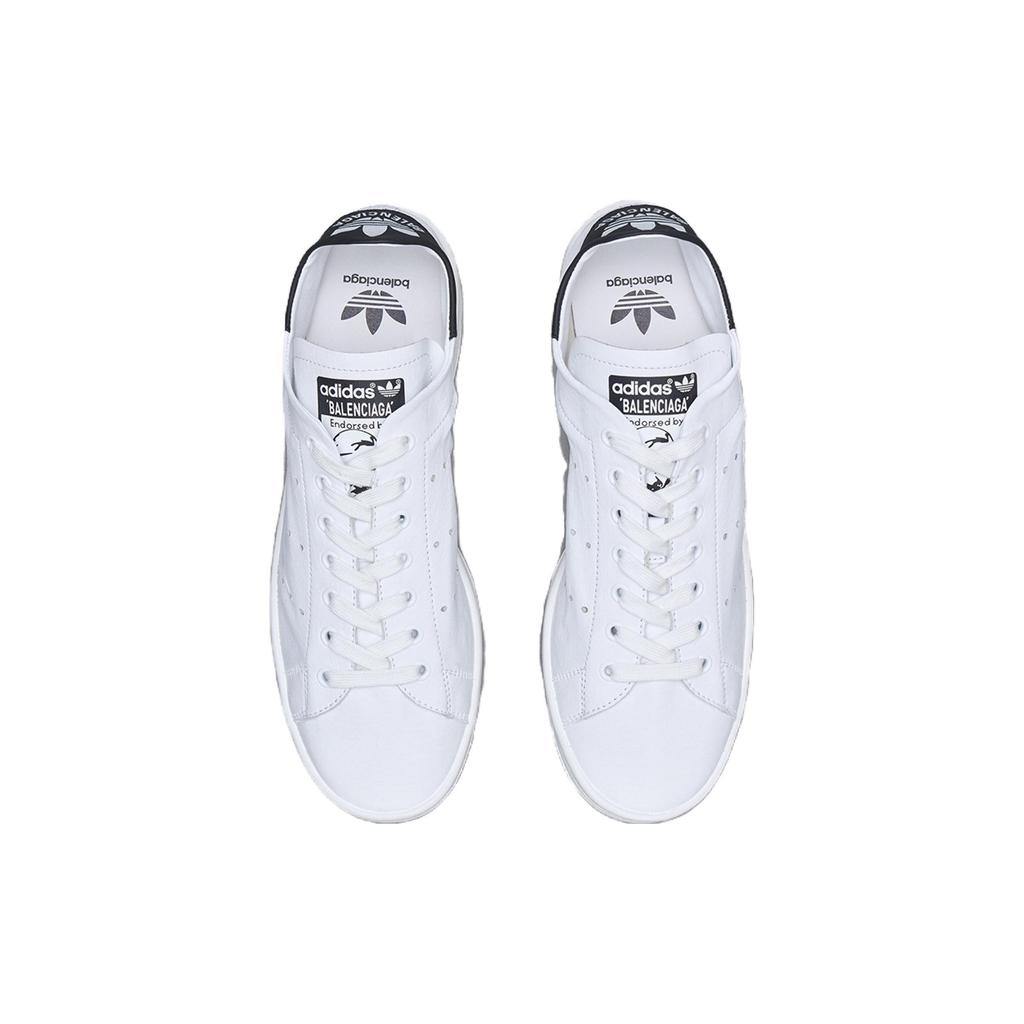 adidas Originals x Balenciaga STAN SMITH Низкие кеды для скейтборда с нескользящей подошвой и устойчивостью к истиранию Женские Белый Черный IF0374