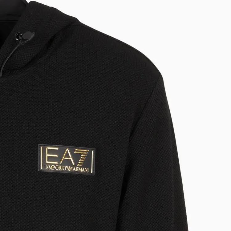 Emporio Armani Мужская толстовка с капюшоном на молнии с длинным рукавом и принтом логотипа серии EA7 Черный 6RPM69-PJG1Z-1200