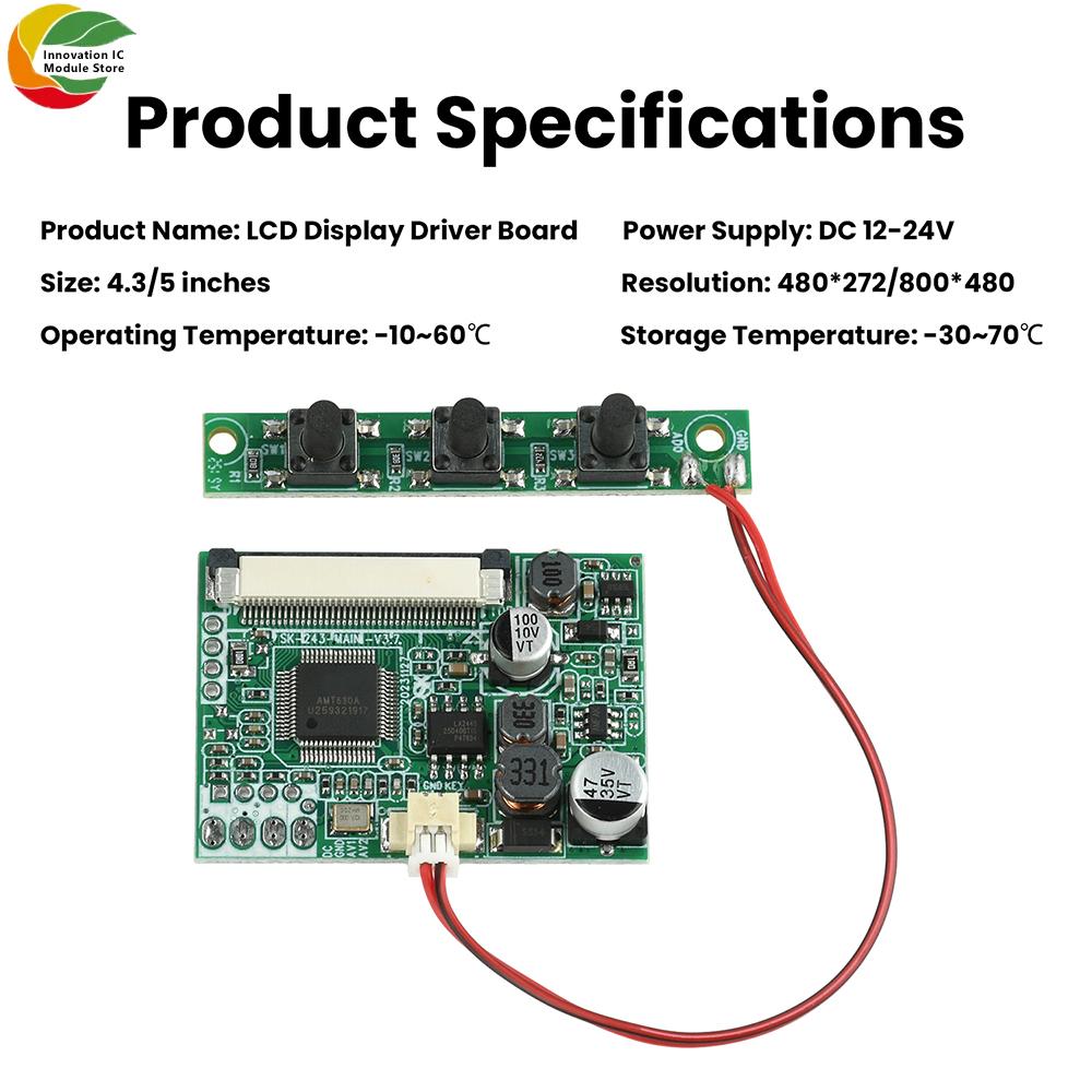 4.3/5-inch LCD Monitor Driver Board Module Kit Monitor Motherboard for Car Audio-visual Digital Photo Frame Multifunction