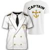 New Men Summer 3D Captain Uniform Printing T-Shirt Short Sleeve Clothing Casual Cosplay Streetwear Fashion Outdoor Tees&Tops