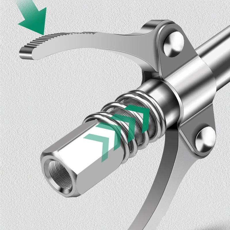 Grease Gun Coupler Quick Lock Release Syringe Lubricant Nozzle 10000 PSI 1/8" NPT Heavy Duty High Pressure Grease Coupler Tip