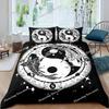 Черно-белый комплект постельного белья Bohemian Mandala для детей Детский полиэстеровый пододеяльник с рисунком Инь и Ян King Size