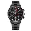 Men's Six-Hand Stainless Steel Fashion Calendar Watch with Metal Strap