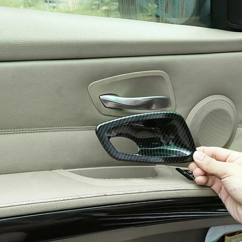 4 шт., внутренняя дверная ручка, накладка из углеродного волокна для BMW E90 E91 M3 Sedan 2005 2006 2007 2008 2009 2010 2011