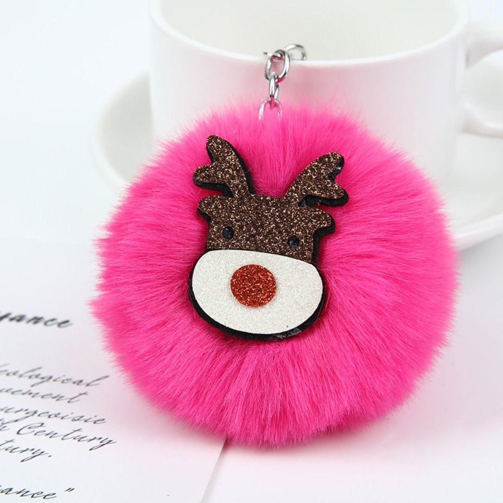 Christmas Coal Ball Plush Pendant Small Coal Ball Kawaii Christmas Keychain  Backpack Pendant