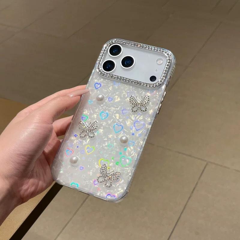 Seashell Pattern Bow Mobile Cover for Apple 17 Pro Max Pearl butterfly iPhone 11 12 13 14 15 16 Phone Case